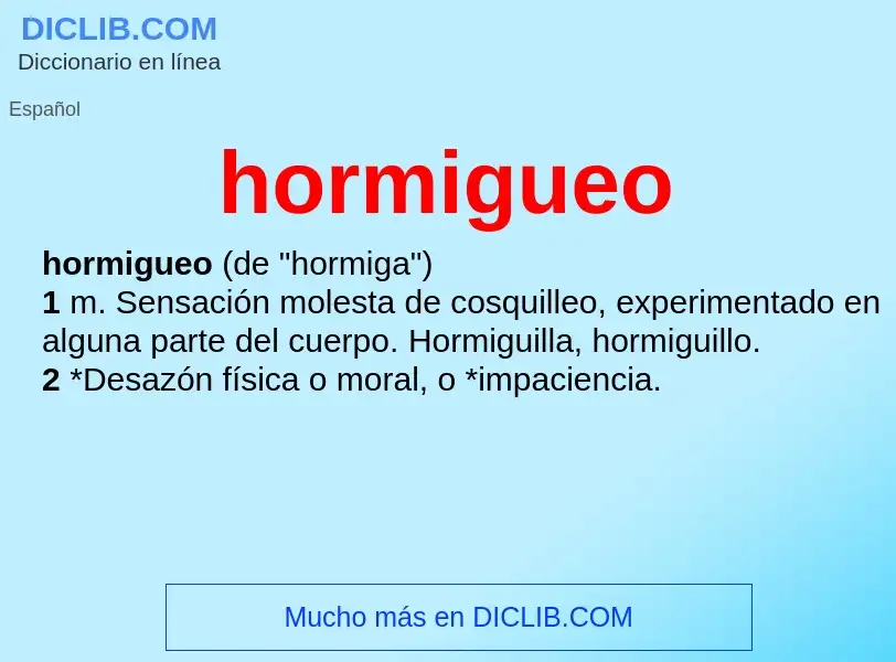 O que é hormigueo - definição, significado, conceito