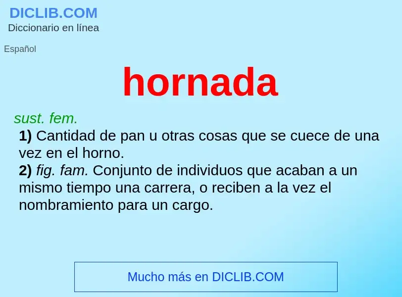 ¿Qué es hornada? - significado y definición