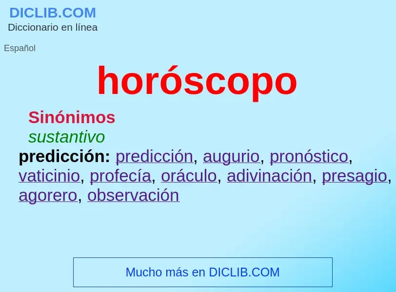 What is horóscopo - meaning and definition