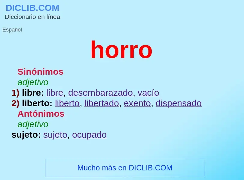 What is horro - definition