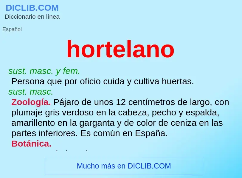 What is hortelano - meaning and definition