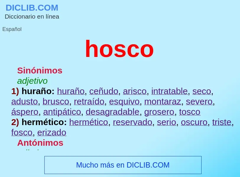 What is hosco - meaning and definition