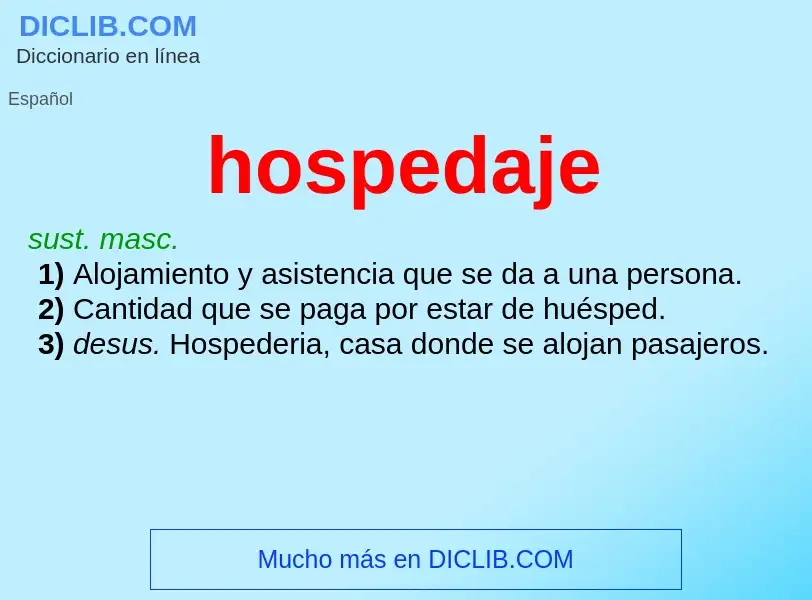 Qu'est-ce que hospedaje - définition