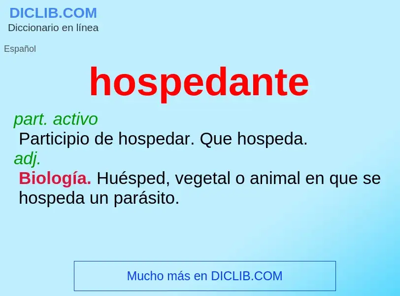 Qu'est-ce que hospedante - définition