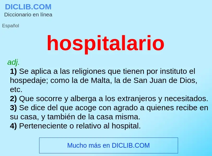 O que é hospitalario - definição, significado, conceito