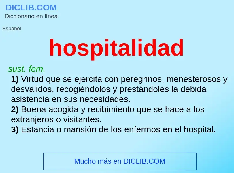 What is hospitalidad - meaning and definition