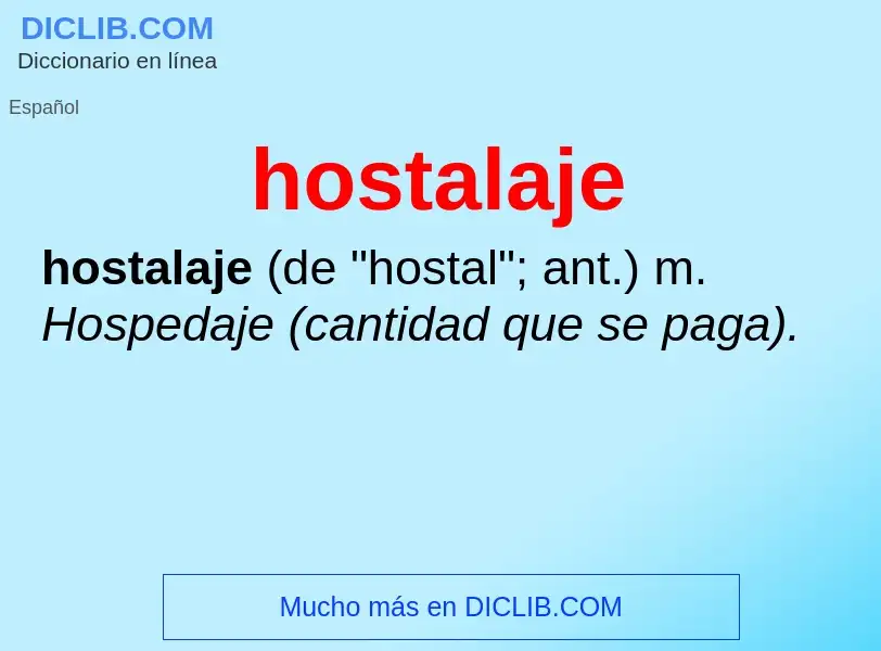 Что такое hostalaje - определение