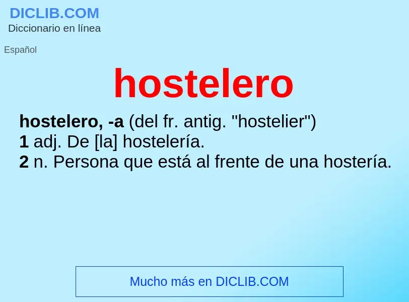 What is hostelero - meaning and definition