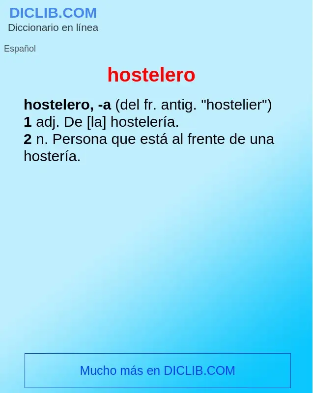 What is hostelero - definition