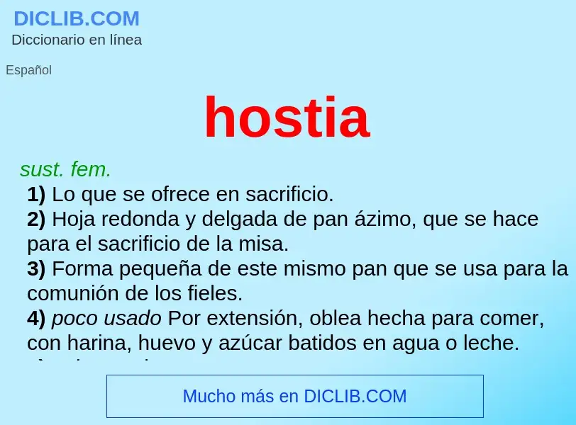 Wat is hostia - definition