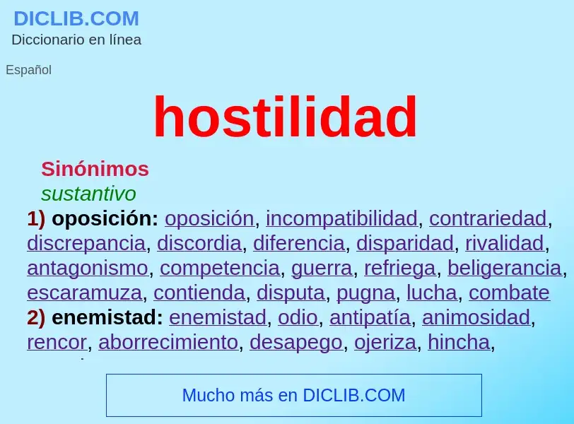 Wat is hostilidad - definition