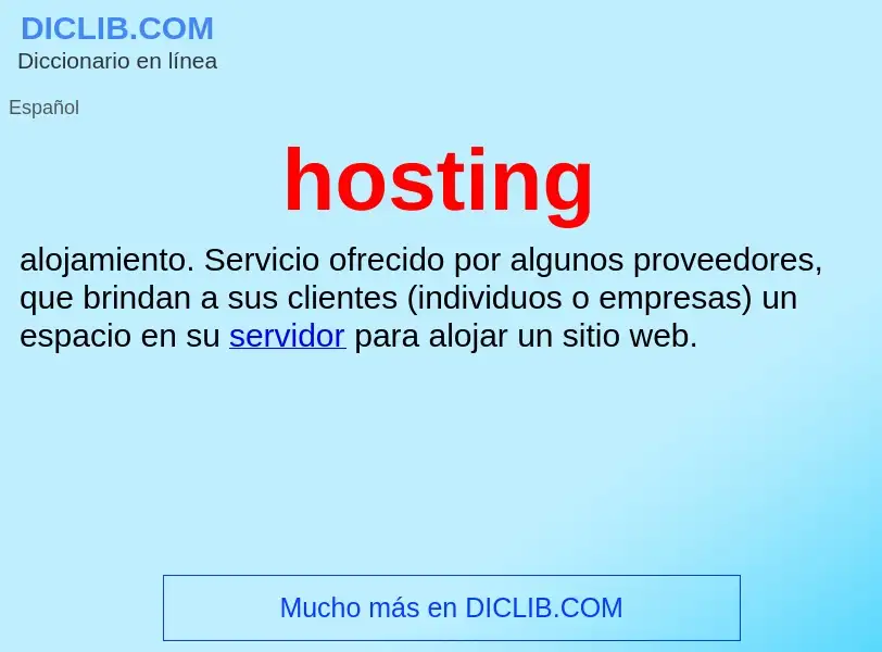 Wat is hosting - definition