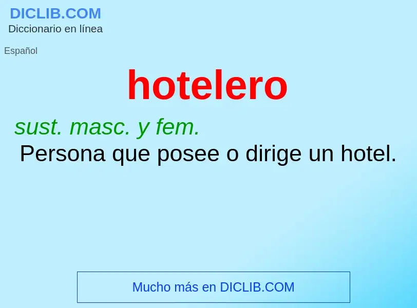 Wat is hotelero - definition