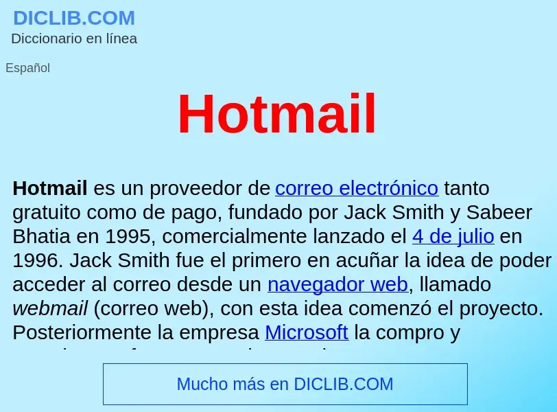 ¿Qué es Hotmail ? - significado y definición