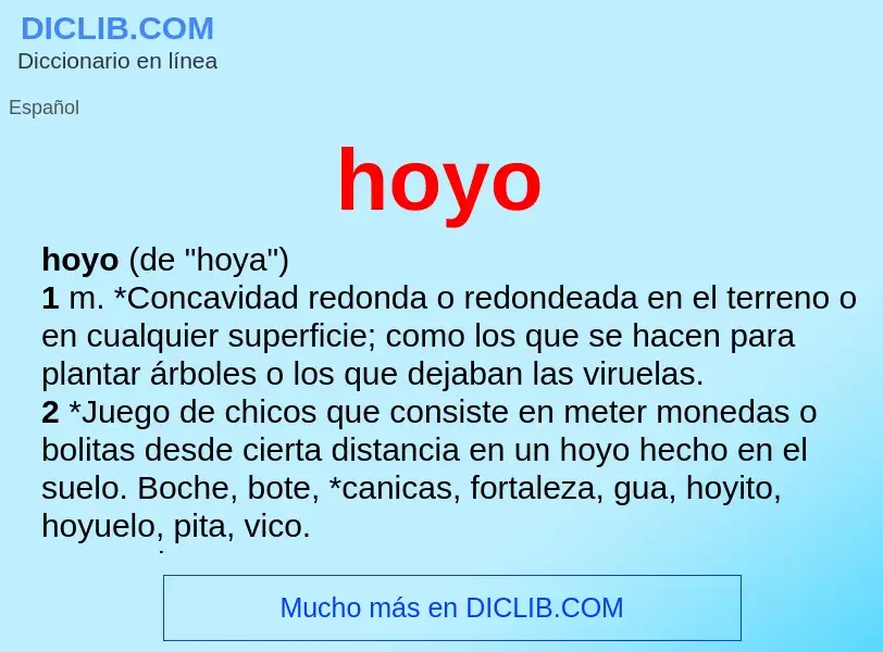 ¿Qué es hoyo? - significado y definición