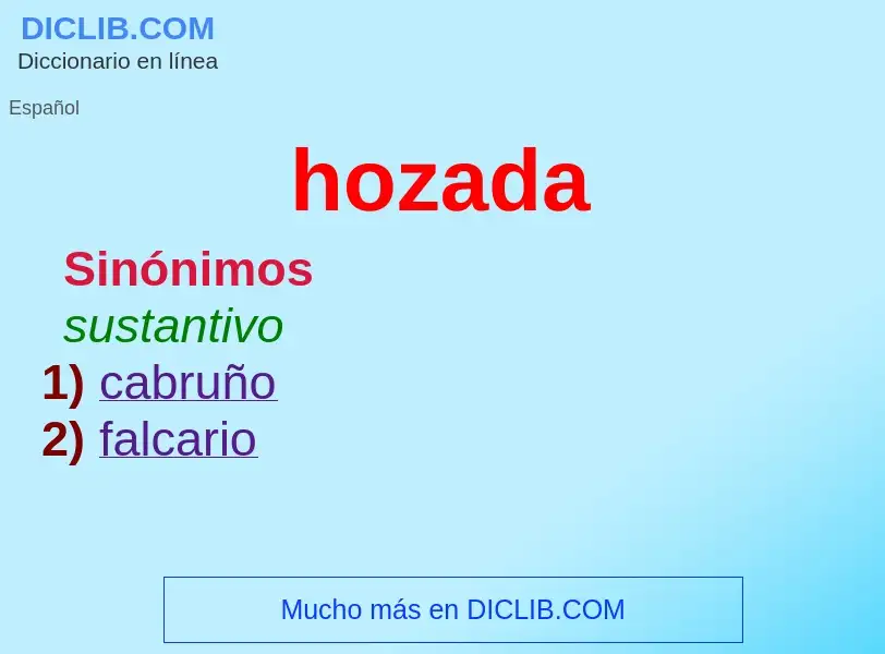 ¿Qué es hozada? - significado y definición