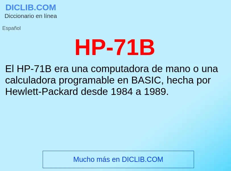 Что такое HP-71B - определение