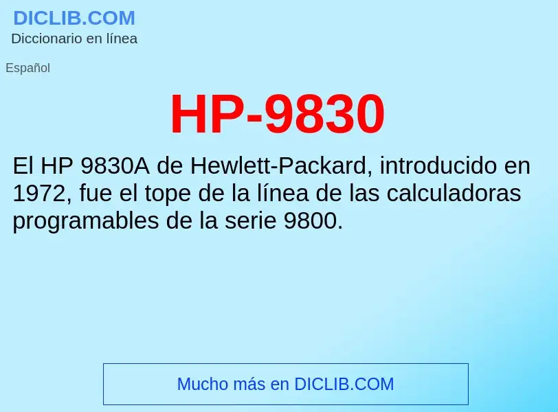 Что такое HP-9830 - определение