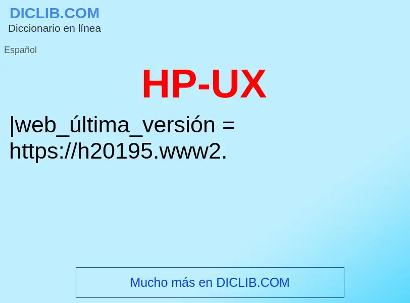 ¿Qué es HP-UX? - significado y definición