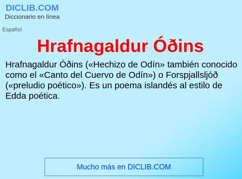 O que é Hrafnagaldur Óðins - definição, significado, conceito