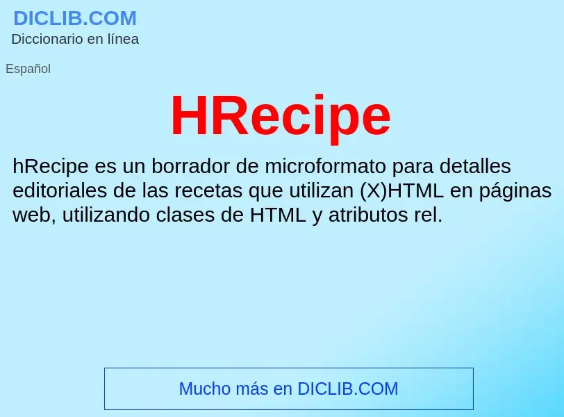 Что такое HRecipe - определение