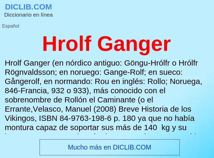 ¿Qué es Hrolf Ganger? - significado y definición