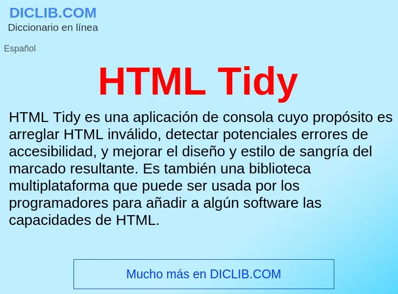 Что такое HTML Tidy - определение