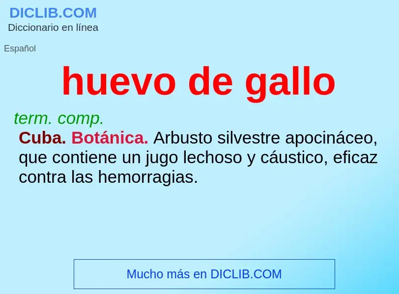 What is huevo de gallo - meaning and definition