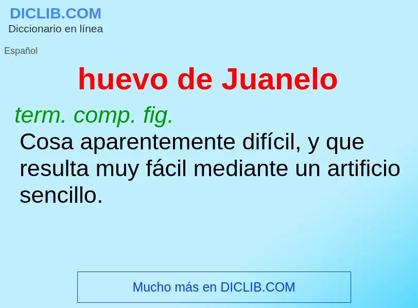 What is huevo de Juanelo - definition