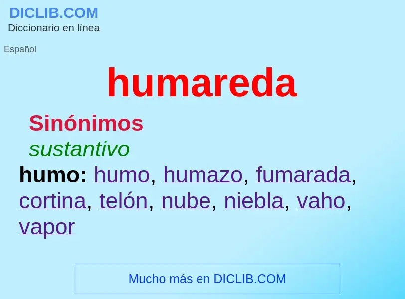 What is humareda - meaning and definition