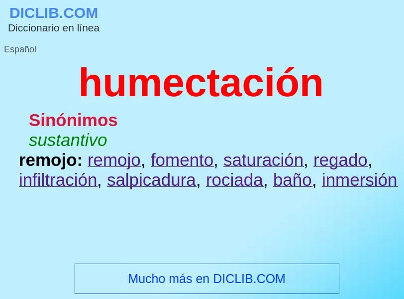 Was ist humectación - Definition