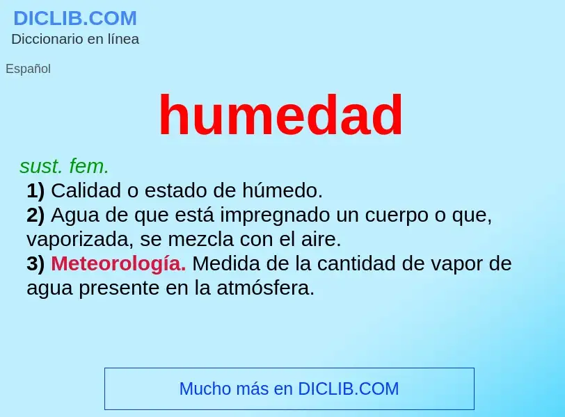 O que é humedad - definição, significado, conceito