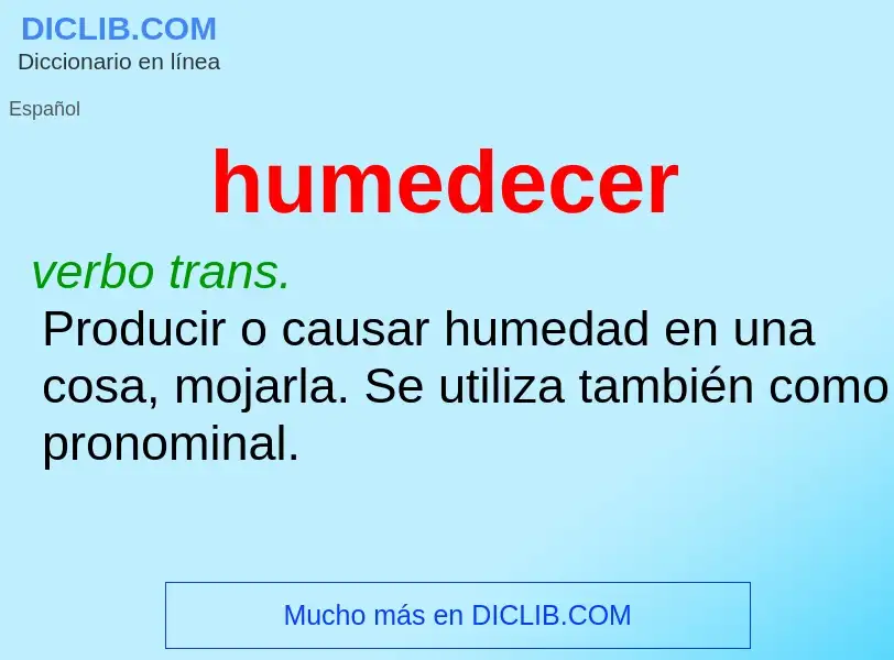 What is humedecer - definition