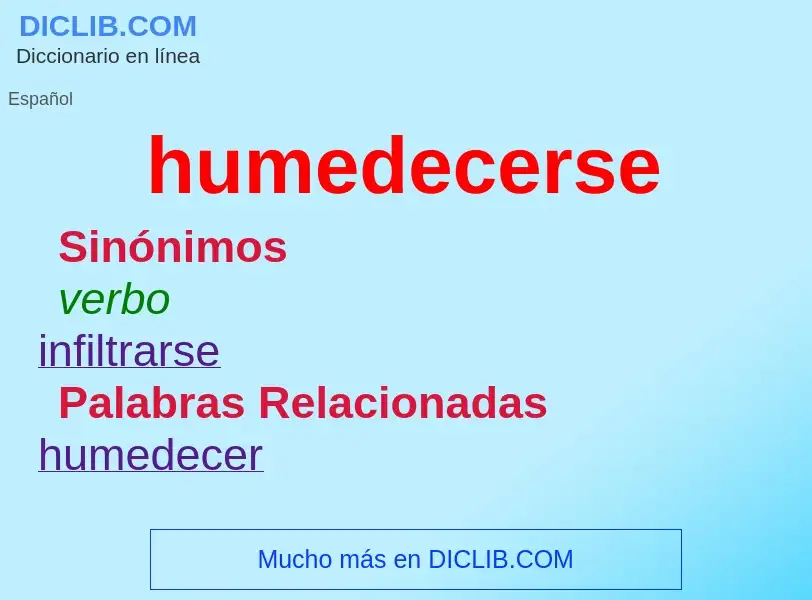 What is humedecerse - definition