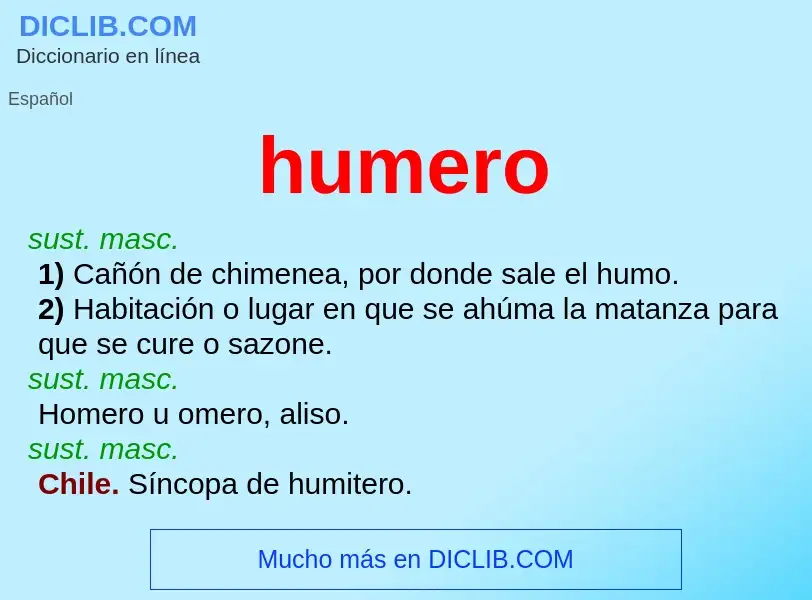 ¿Qué es humero? - significado y definición