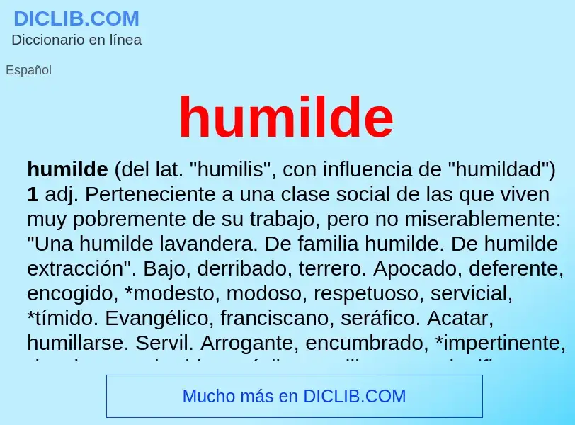 Qu'est-ce que humilde - définition