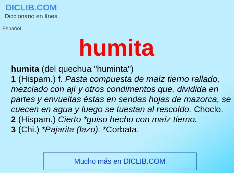 ¿Qué es humita? - significado y definición