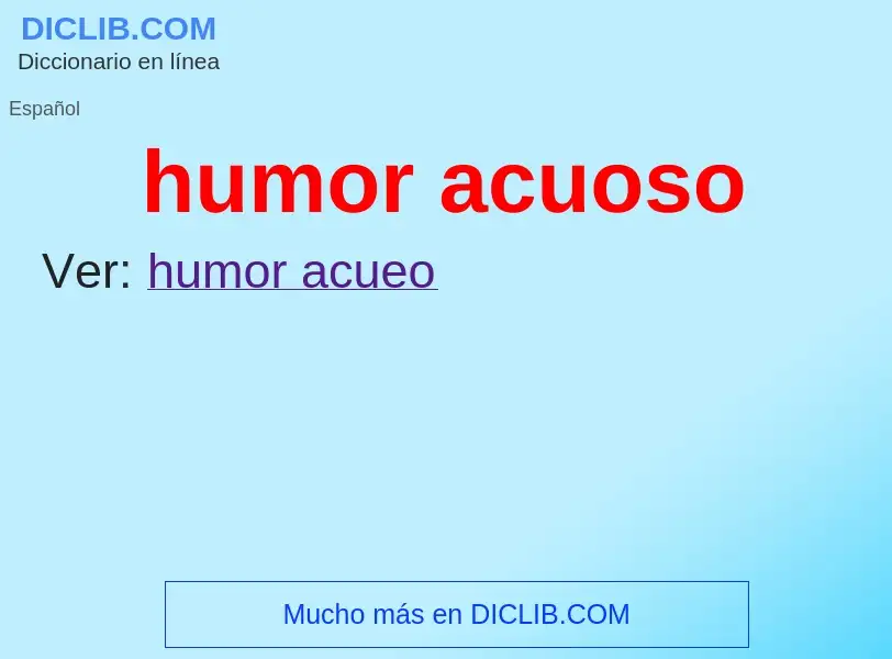 Was ist humor acuoso - Definition