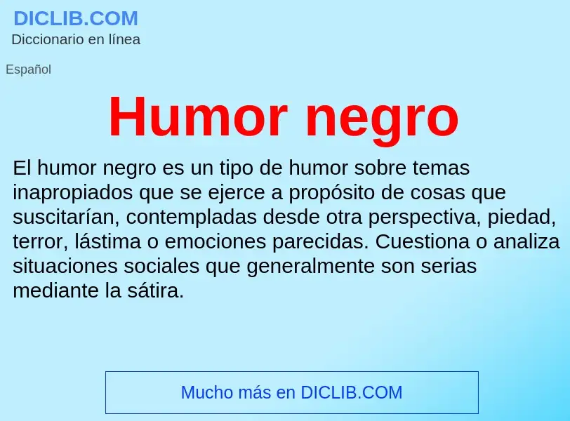 Che cos'è Humor negro - definizione