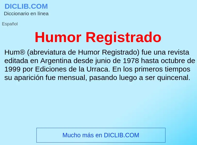 O que é Humor Registrado - definição, significado, conceito