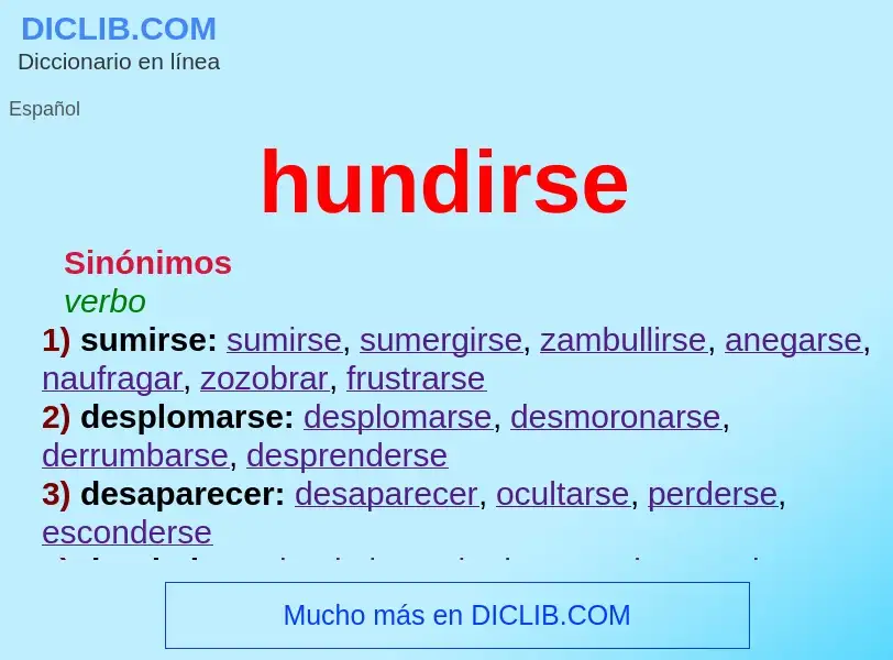 Che cos'è hundirse - definizione