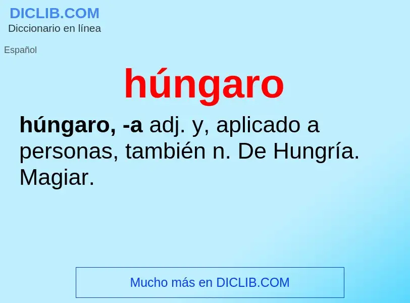 ¿Qué es húngaro? - significado y definición