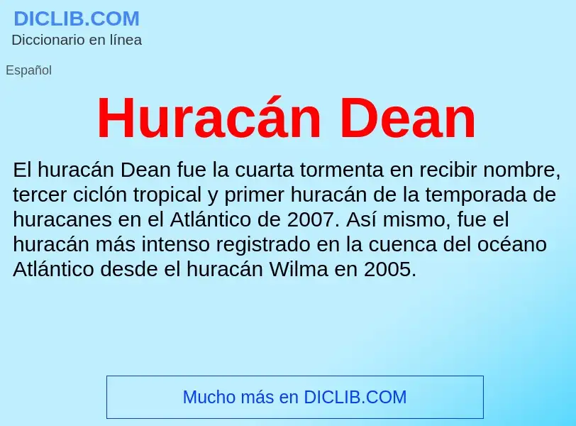 What is Huracán Dean - definition