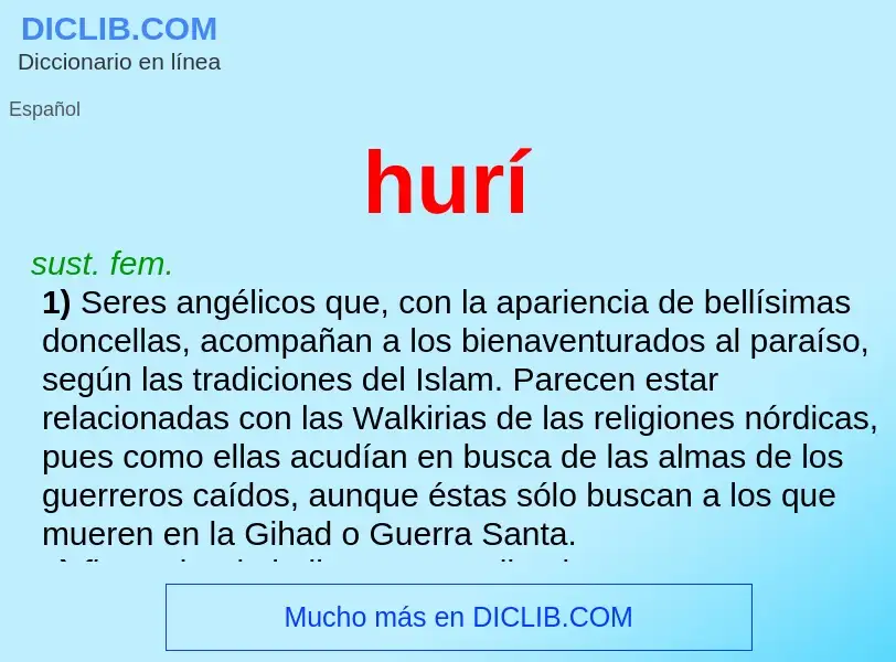 What is hurí - meaning and definition