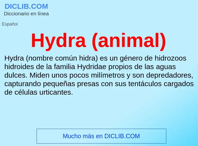 ¿Qué es Hydra (animal)? - significado y definición