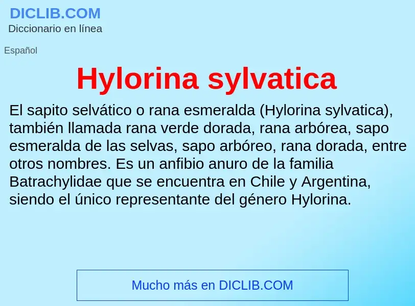 Qu'est-ce que Hylorina sylvatica - définition