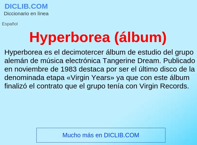 Что такое Hyperborea (álbum) - определение