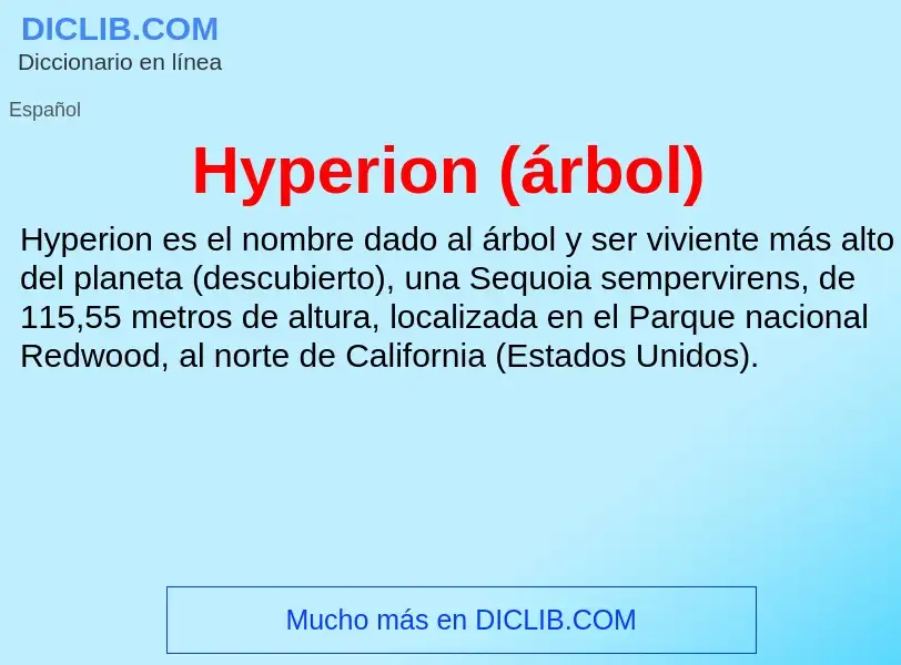 ¿Qué es Hyperion (árbol)? - significado y definición