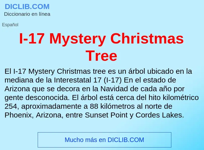 Wat is I-17 Mystery Christmas Tree - definition