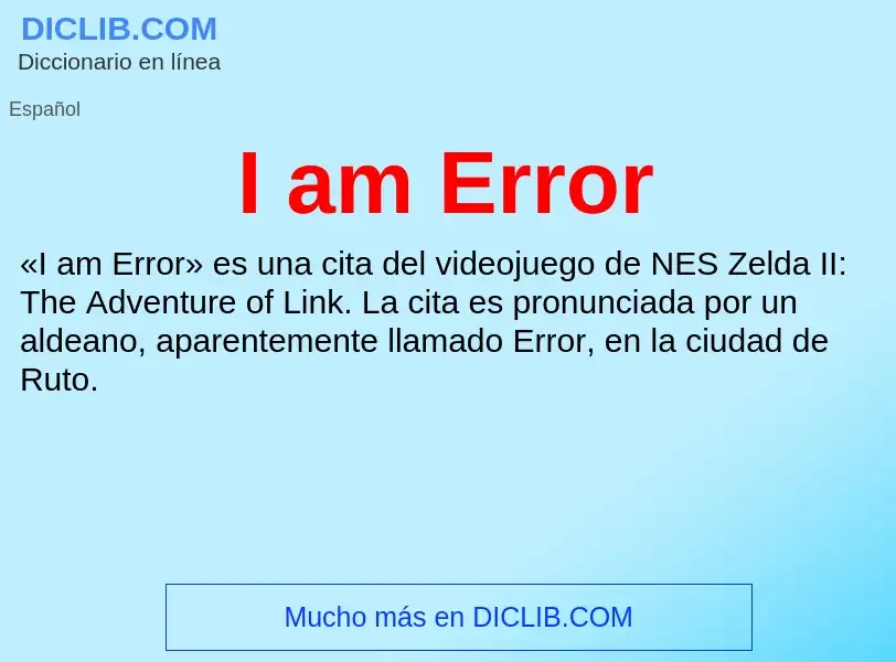 What is I am Error - definition